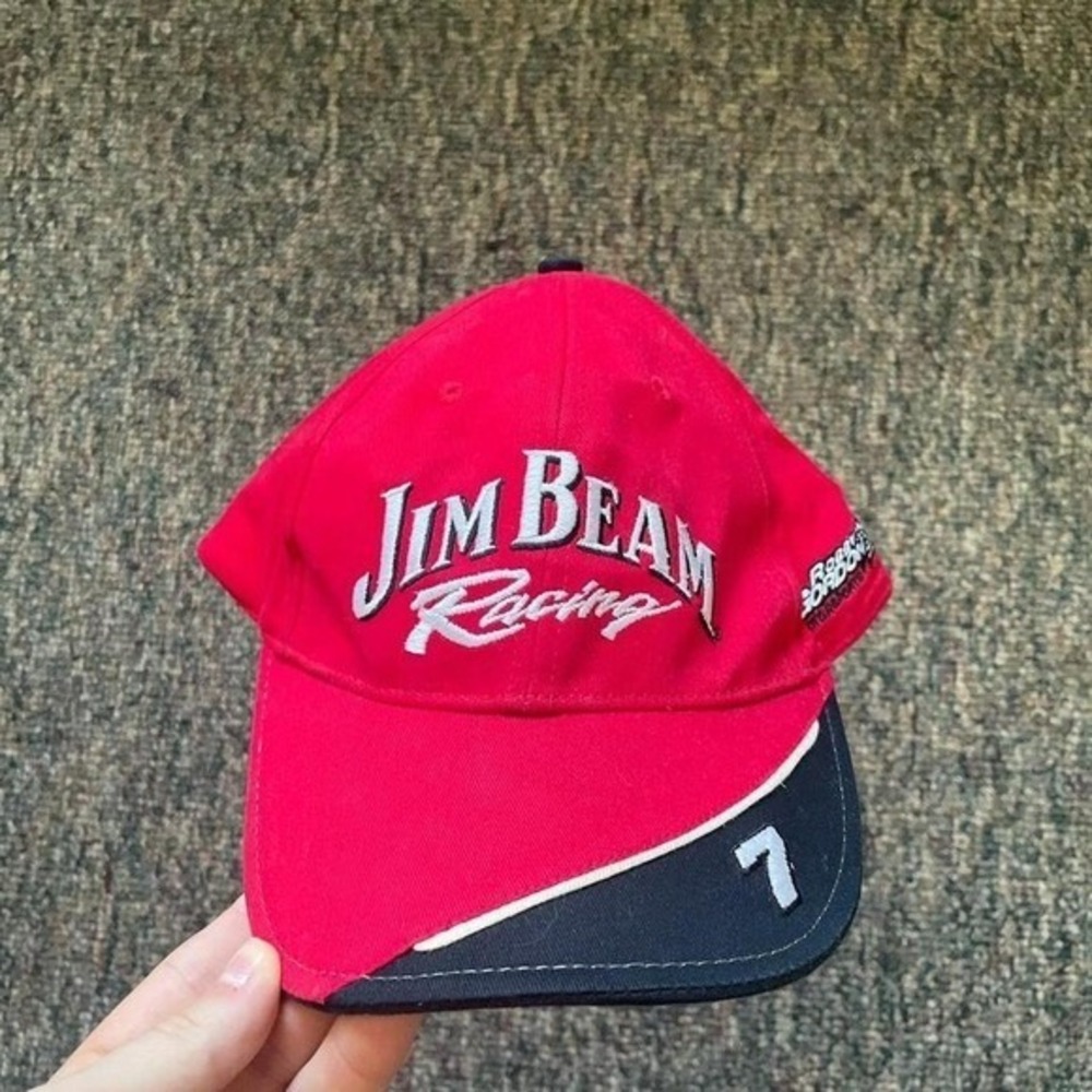 Jim‎ Beam Racing Robby Gordon #7 Hat Red Black Adjustable NASCAR Stylemaster Cap